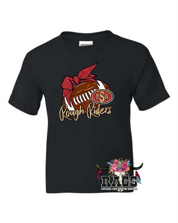 Saginaw Rough Riders Football Glitter Youth Tee