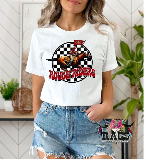 Rough Riders Checker Logo on Gildan Softstyle