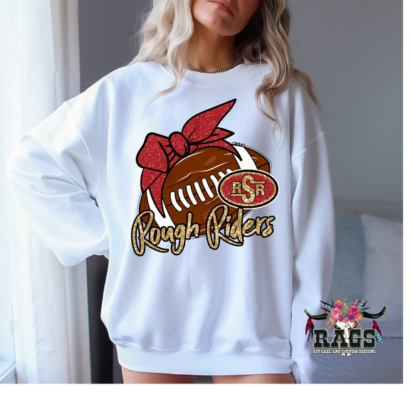 Saginaw Rough Riders Football Bow Adult Crewneck