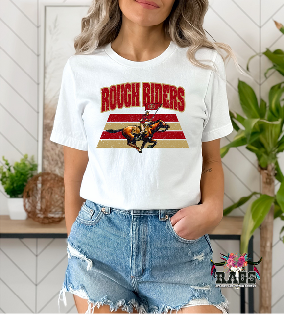 Rough Riders Distressed Logo On Gildan Softstyle