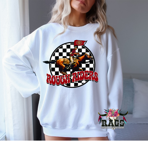 Rough Riders Checker Logo on Crewneck