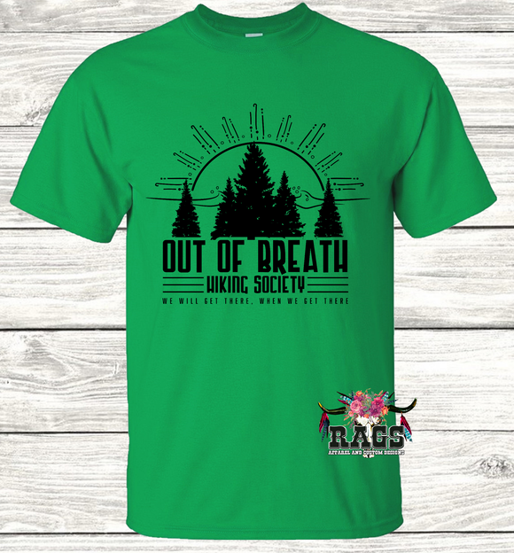 Out Of Breath Green Gildan Tee