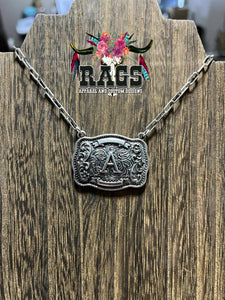 Initial Buckle Necklace
