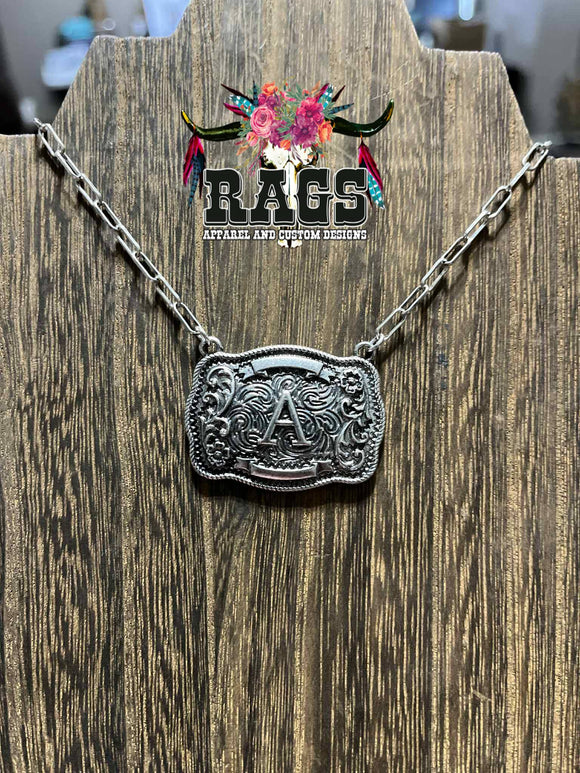 Initial Buckle Necklace