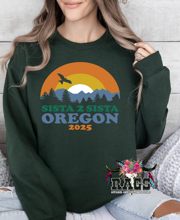 Sistas 2 Sistas Oregon 2025 Green Crewneck