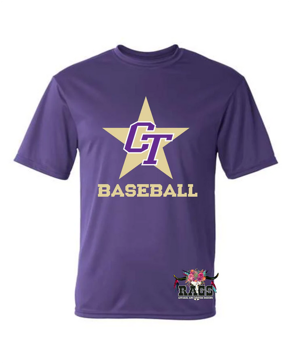 CT Purple Baseball Dri Fit Tee