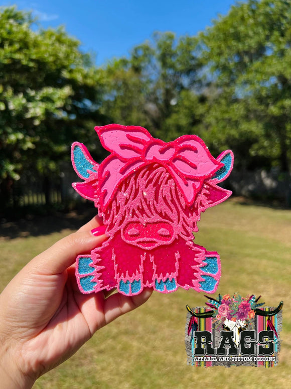 Pink Highland Cow Freshie