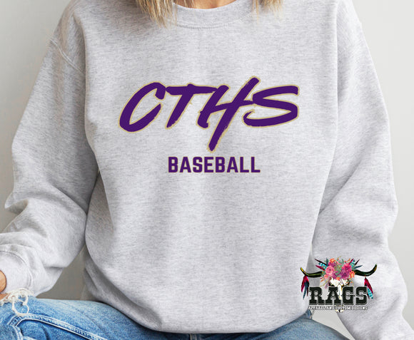 Purple CTHS Baseball Ash Crewneck