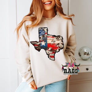 Cowhide TX Crewneck