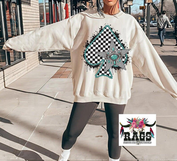 Checkered Spade Crewneck