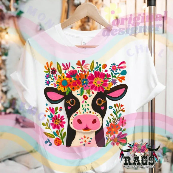 Floral Cow Tee