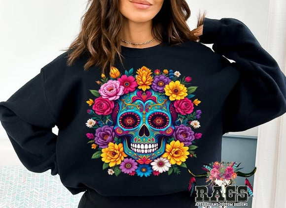 Floral Sugar Skull Crewneck