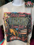 She's From Texas I Can Tell Bling Tee