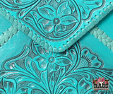 American Darling Turquoise Envelope Hand Tooled Purse