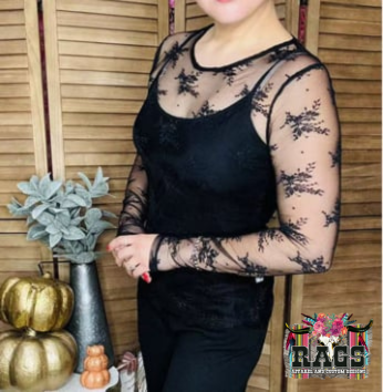 Black Mesh Top