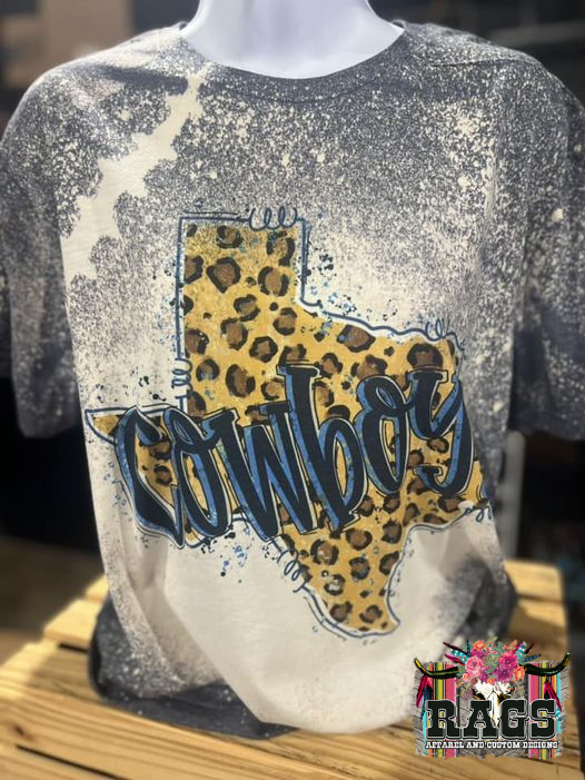 TX Leopard Cowboys Bleach Tee