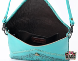 American Darling Turquoise Envelope Hand Tooled Purse