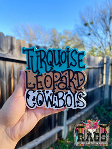 Turquoise Leopard Cowboys Freshie