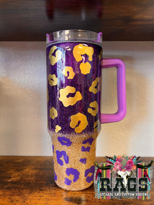 Purple & Gold Leopard 40oz. Epoxy Tumbler