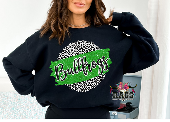 Bullfrogs Glitter Leopard Crewneck