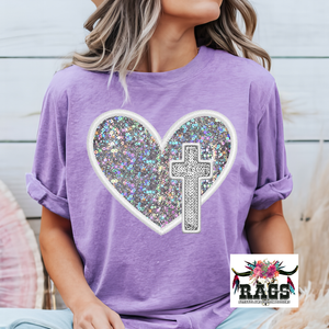 Comfort Color Sequin Faux Heart Tee