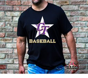 Baseball Purple Stitching Gildan Tee