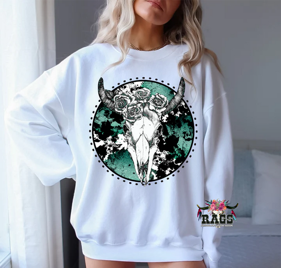 Floral Bullskull Crewneck