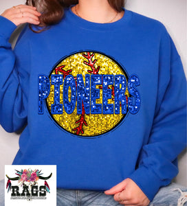 Pioneers Softball Sequin Crewneck