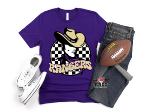 Rangers Checkerboard Purple Tee