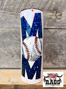 Glitter Baseball Mom Tumbler