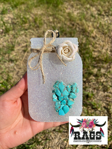 Turquoise Stone Mason Jar Freshie