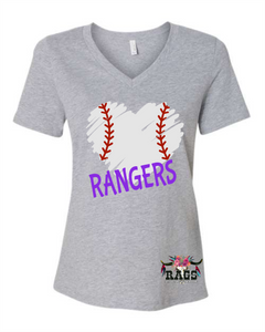 Baseball Heart Women's Cut Bella Tee